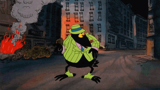 Fritz The Cat Duke The Crow GIF - Fritz The Cat Duke The Crow Looking Around GIFs