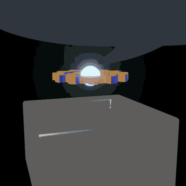 a 3d rendering of a gear with a light inside