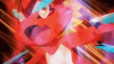 a close up of a colorful cartoon character with a dragon head and wings .