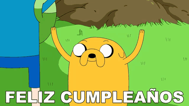 a picture of a cartoon character with the words feliz cumpleanos below him