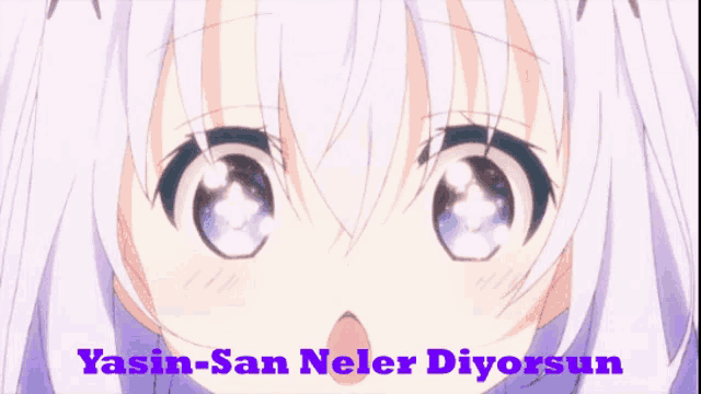 a girl with a surprised look on her face and the words yasin-san neler diyorsun