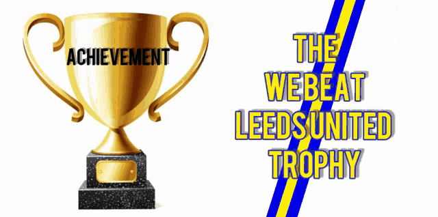 a trophy that says achievement on it