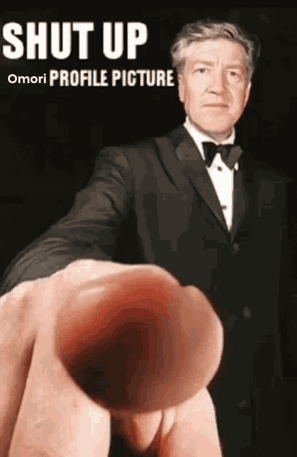 an omori profile picture of a man in a tuxedo is shown