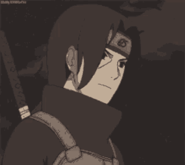 a black and white drawing of a ninja with a sword