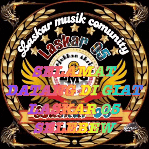 a logo for laskar musik community with a dragon on the bottom