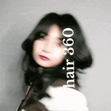 a blurry picture of a woman with the words hair 360 on the bottom right