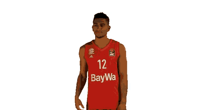 a basketball player with the number 12 on his jersey giving a thumbs up