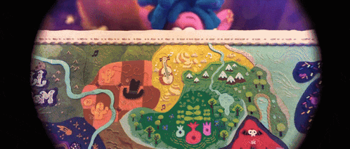 a colorful map with the letter m on the bottom left