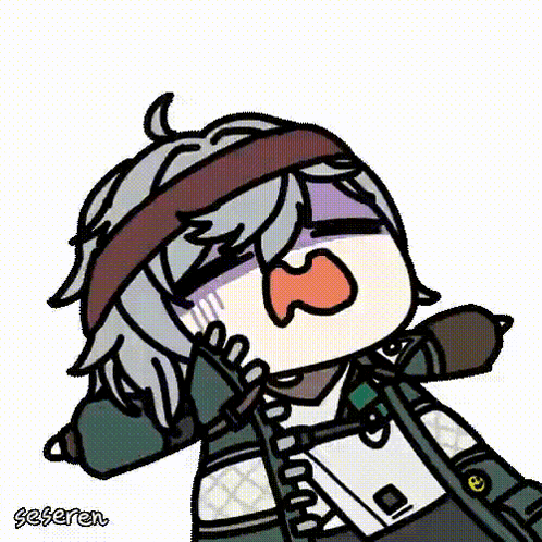 a cartoon of a person with a bandana on their head