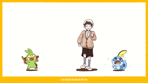 a cartoon of a boy standing next to a monkey and a rabbit with the words happy to meet you my buddy buddy