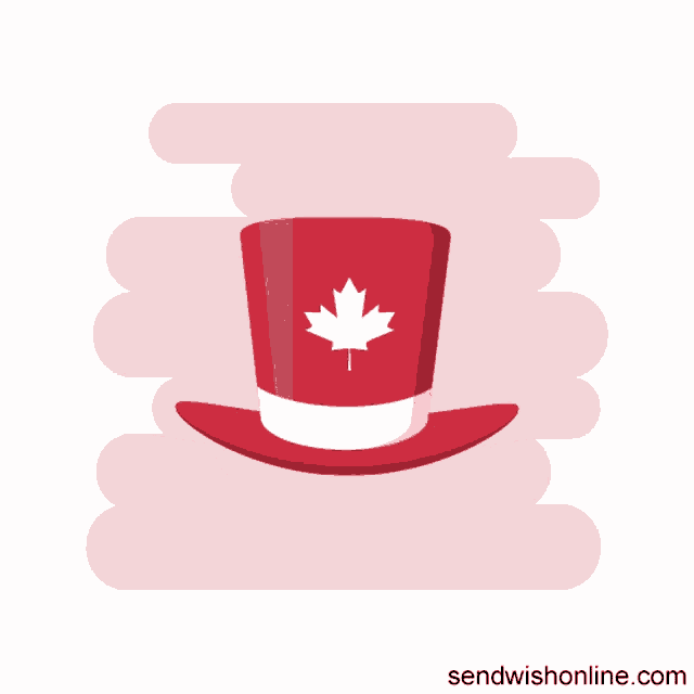 a top hat with a maple leaf on it