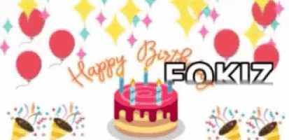 a birthday banner for fokizy dieguito with a cake