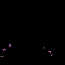 a close up of a monster with a purple background