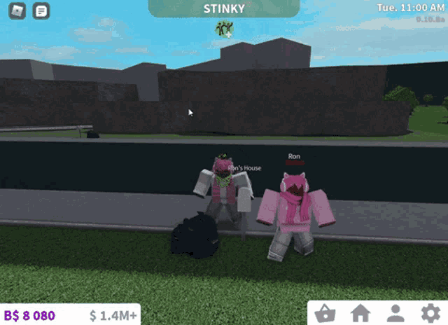 a screenshot of a game called stinky shows two characters