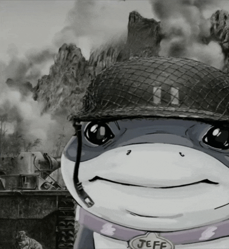 a frog wearing a helmet and a badge that says jefe
