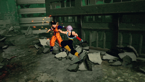 a video game shows a person kicking another person