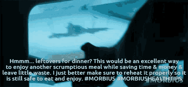 a person looking out a window with the words leftovers for dinner written below them