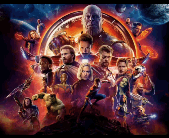 a poster for the movie avengers infinity war shows a group of characters