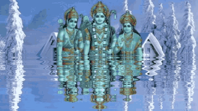Jai Siya Ram Water GIF - Jai Siya Ram Water Reflection GIFs