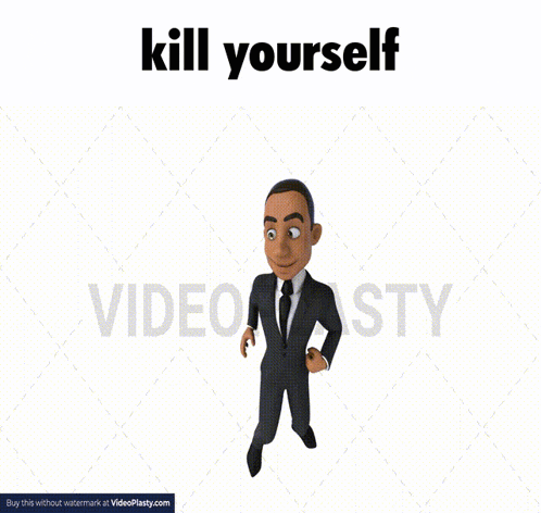 a man in a suit and tie is giving a thumbs up with the words kill yourself below him