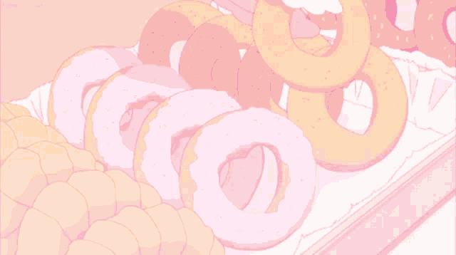a bunch of pink donuts with the words welcome 3
