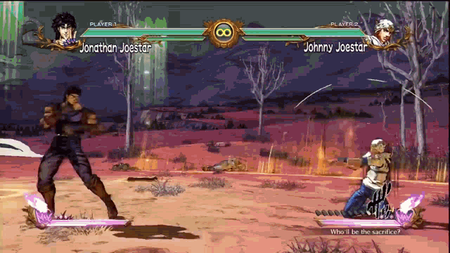 jonathan joestar and johnny joestar are in a video game