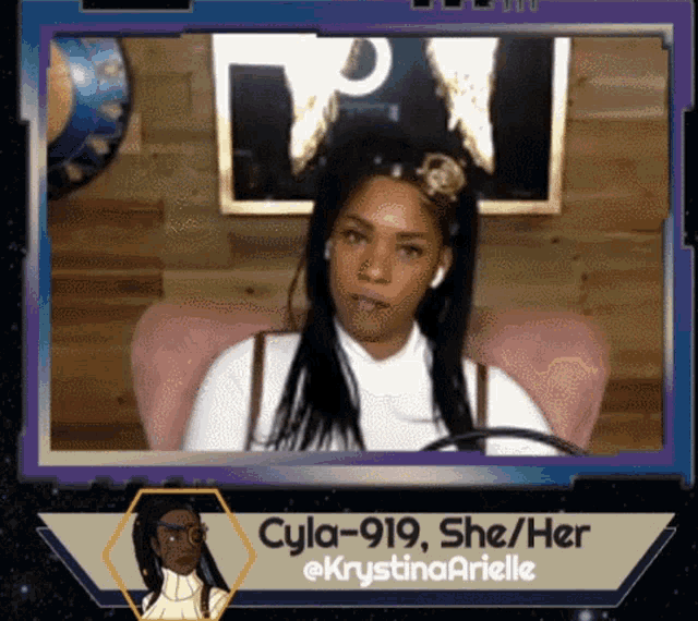 a picture of a woman with the name cyla-919