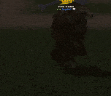 a person in a video game is standing next to a bush with a leader - random message on it .