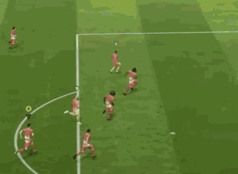 a soccer game is being played and the goon says no on the field