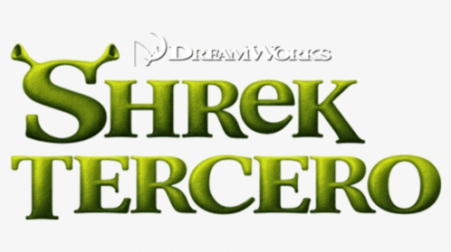 a logo for shrek tercero written in green letters