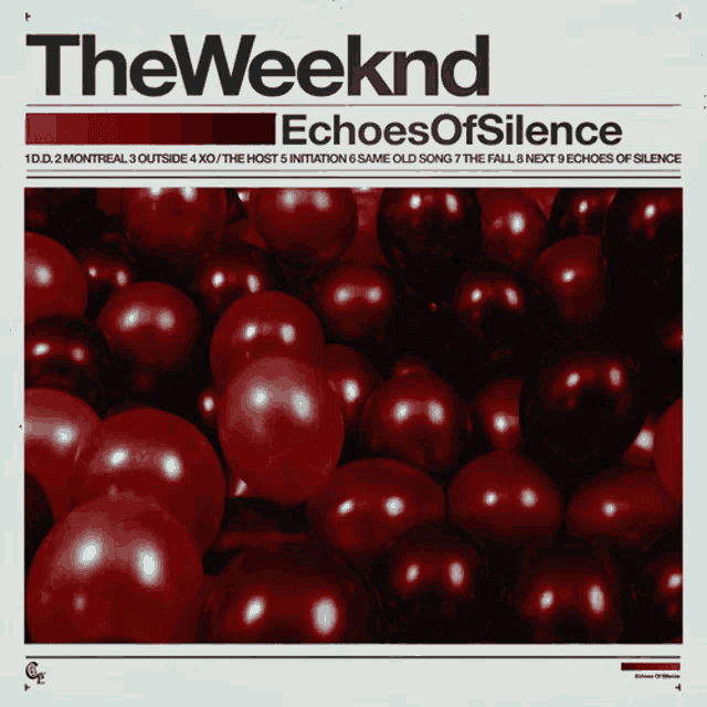 a poster for the weeknd echoes of silence with red balloons