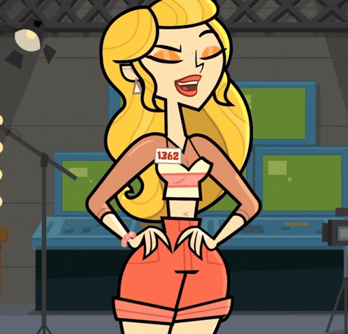 a cartoon girl with a name tag that says 1262 on it