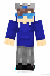 a minecraft character wearing sunglasses and a crown