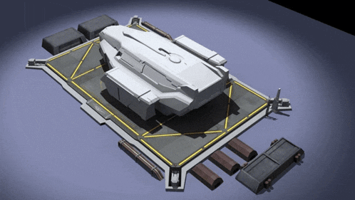 a model of a space ship on a runway