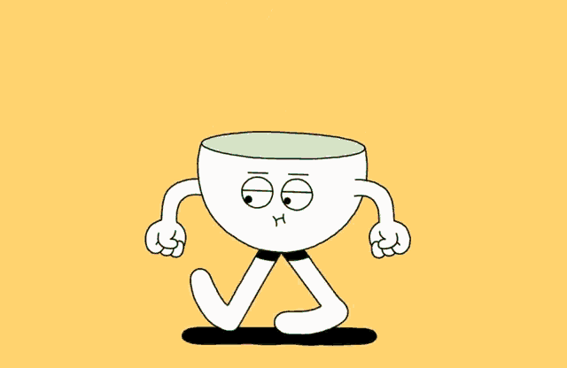 a cartoon drawing of a brain with arms and legs and an angry face