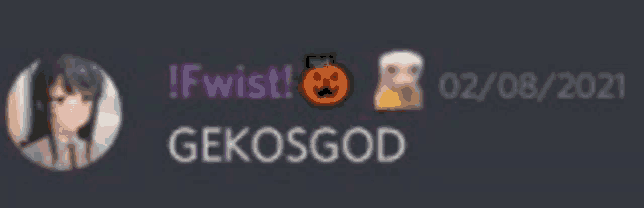 a screenshot of a discord server with a picture of a girl and the name gekosgod