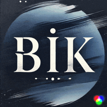 a painting of a planet with the word bik on it
