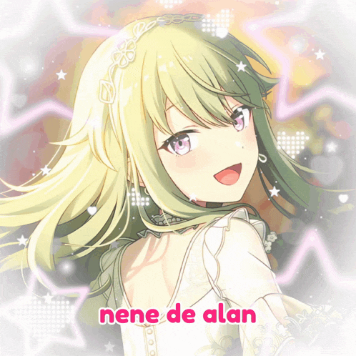 a picture of a girl with the name nene de alan written on it