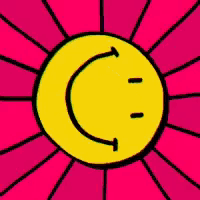 a cartoon sun with a smiley face in the middle