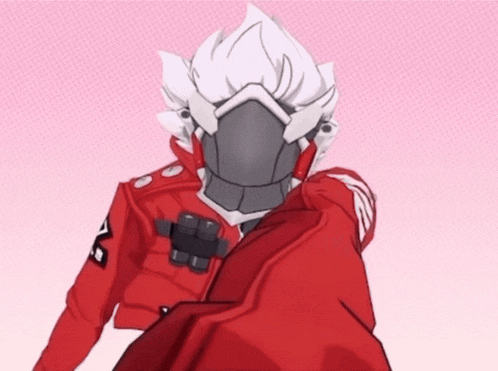 a cartoon character wearing a red jacket with the letter b on the sleeve