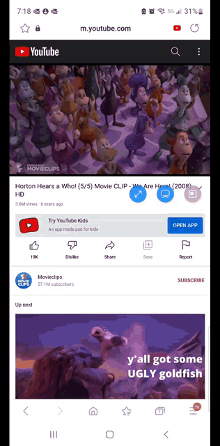 a screenshot of horton hears a who movie clip