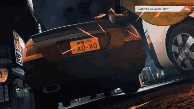 a car with a license plate that says xo-xo on it
