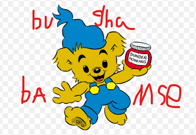 a cartoon of a bear holding a jar of dunder honung