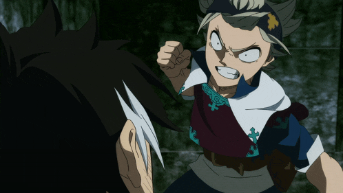 a cartoon character is making a funny face while another character looks on