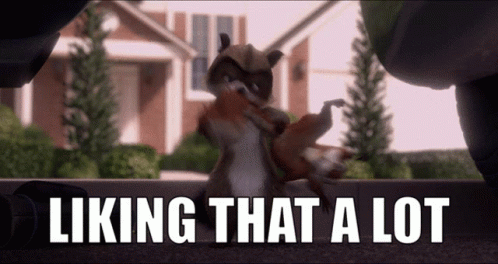 Rj Raccoon Over The Hedge GIF - Rj Raccoon Over The Hedge Liking That A Lot GIFs