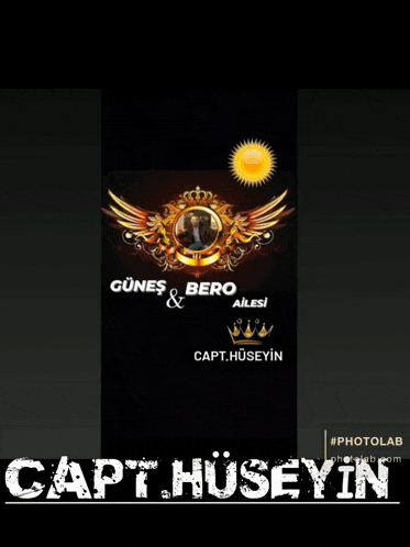 a picture of a man with wings and the name capt.huseyin
