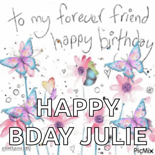 a birthday card for a friend with butterflies and flowers