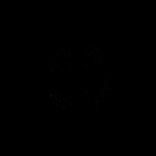a close up of a glowing eye with a black background
