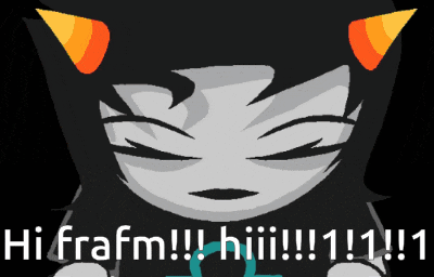 a picture of a troll with the words hi frafm written on it