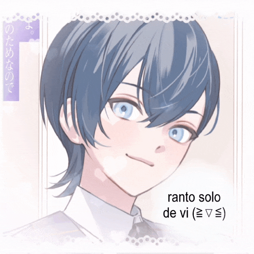 a picture of a boy with blue hair and the name ranto solo